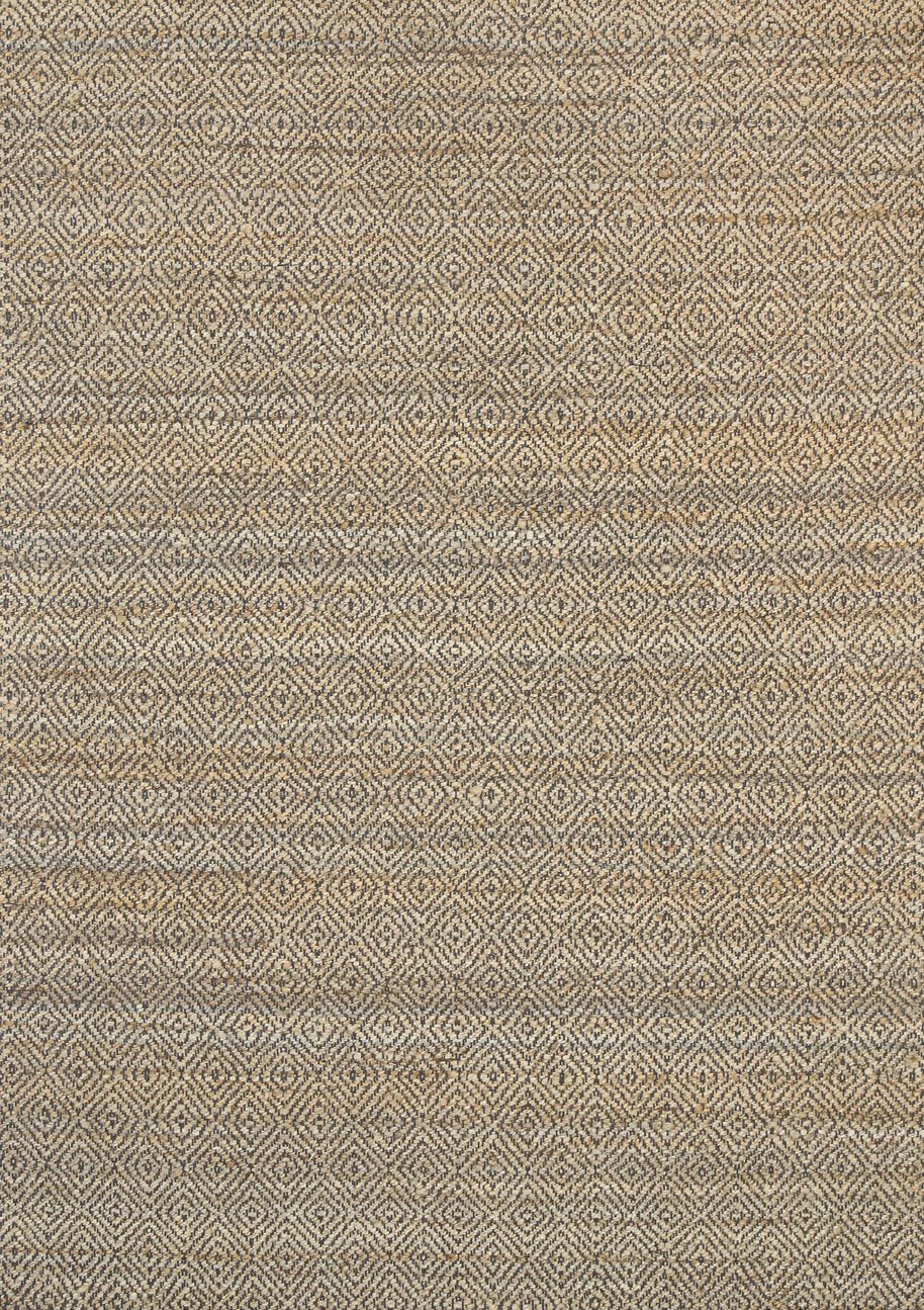 Oslo Grey Jute Diamonds Flat Weave Rug