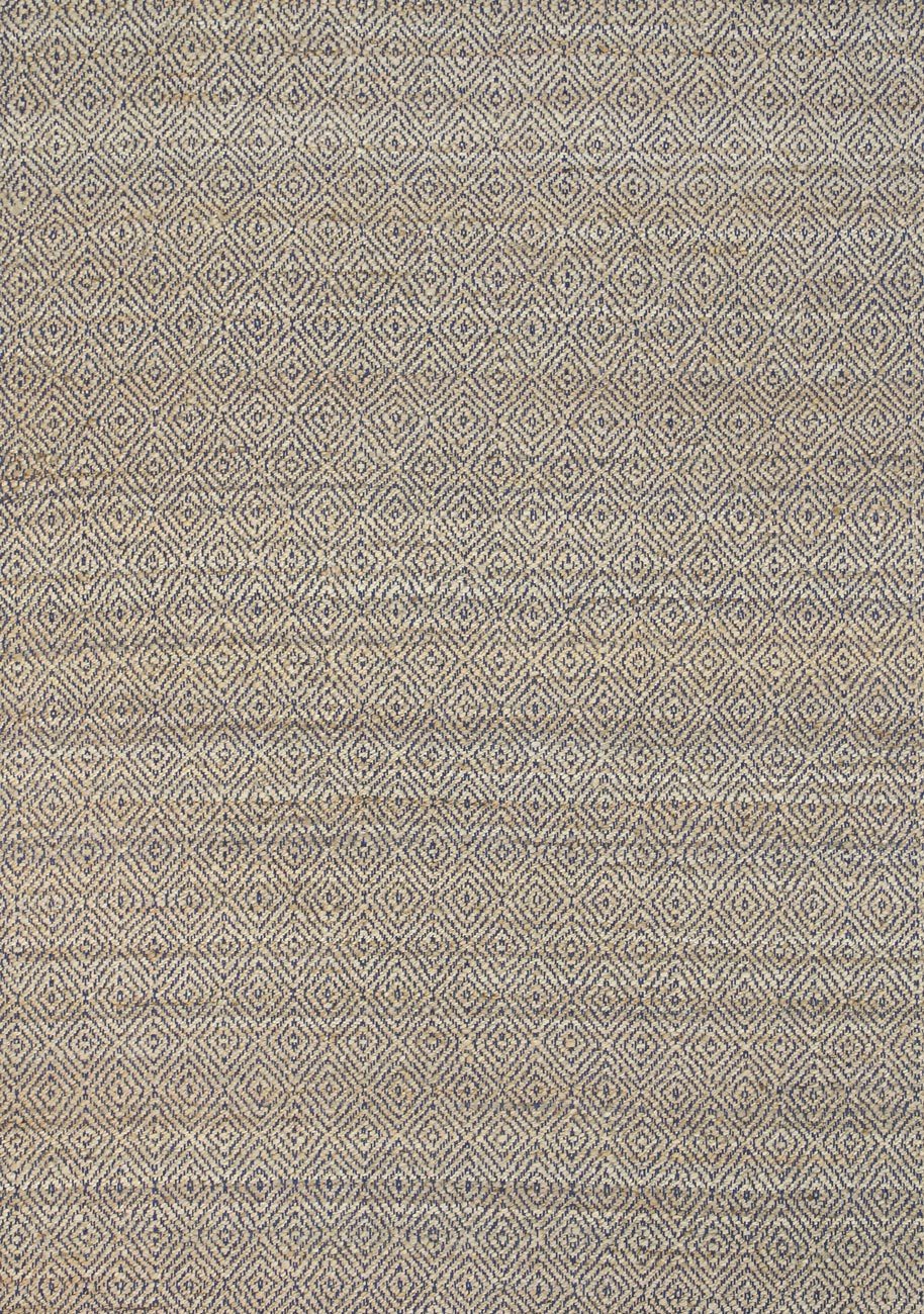 Oslo Navy Jute Diamonds Flat Weave Rug