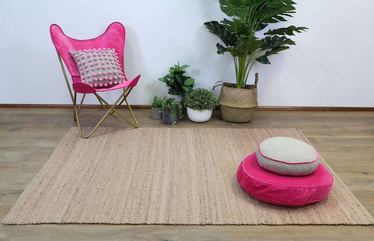 Oslo Pearl Jute Diamonds Flat Weave Rug