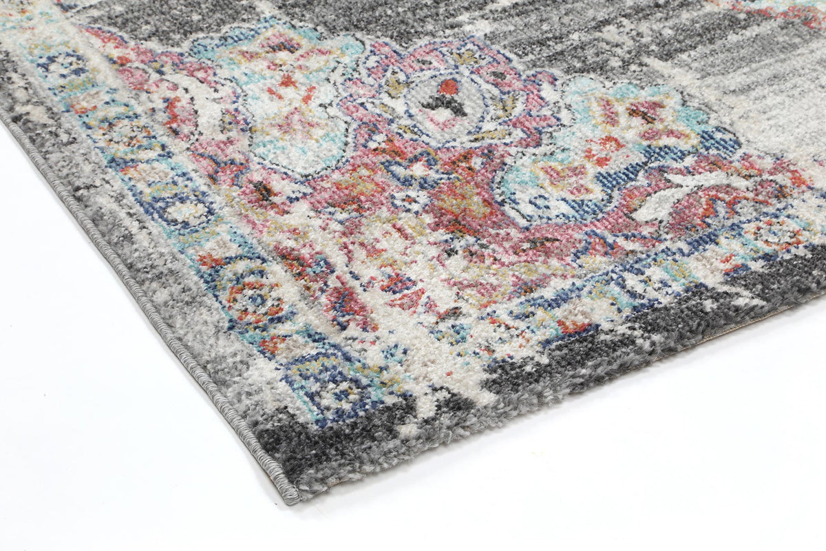 Hollow Medalion Transitional Grey Rug